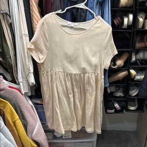 Cream baby doll Textured Dress from Flea Style
